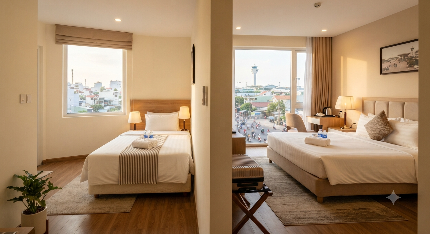 Trải nghiệm không gian lưu trú với Standard Room và Deluxe Room