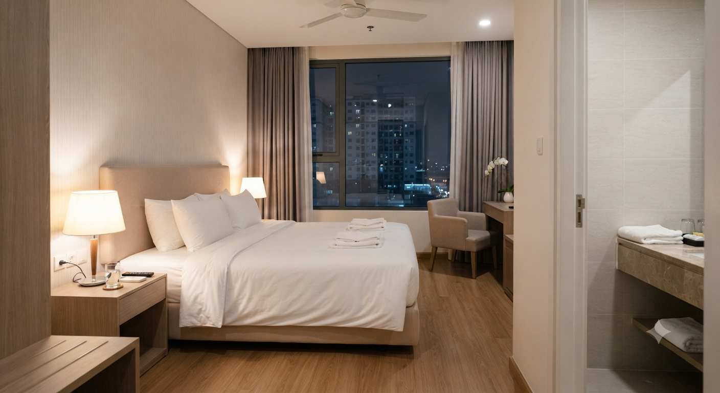 Các tiêu chí đánh giá phòng nghỉ qua đêm yên tĩnh và sạch sẽ
